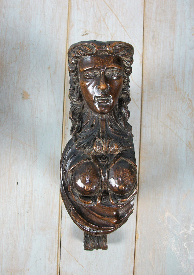 18th century walnut sculpture original patina